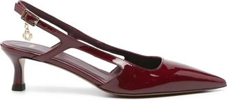 Maje 60 mm lakleren slingback pumps - Rood
