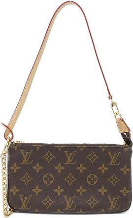 Louis Vuitton Marron Coated Canvas Pochette Pouch (Pre-Owned)