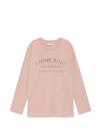 Anine Bing Ivan Long Sleeve Melrose Stencil - Washed Blushed