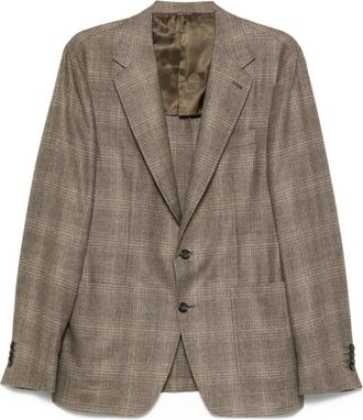 Canali Geruite blazer - Bruin