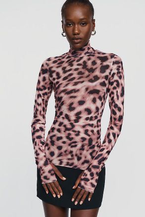 AFRM Zadie Mesh Mock Neck Top