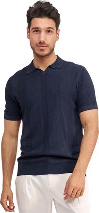 Blue industry Polo korte mouw Blue Industry donkerblauw v-hals
