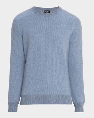Ermenegildo Zegna Men & apos;s Cashmere Rib Saddle Crewneck Sweater