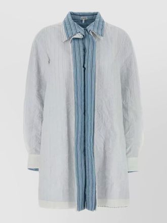 Loewe cotton blend shirt dress long sleeves collared