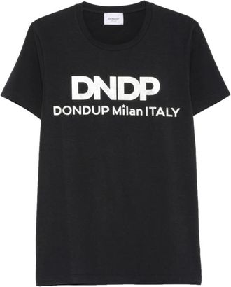 Dondup Slim-fit T-shirt met ronde hals - Heren - T-shirts - Blauw - L - Katoen - Tops