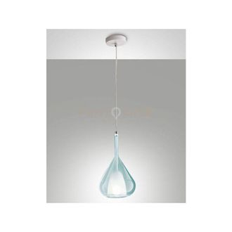 Fabas Luce Lila sospensione 1 luce verde trasparente attacco E27 D.20CM