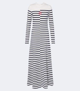 Jean Paul Gaultier Striped cotton-blend jersey maxi dress