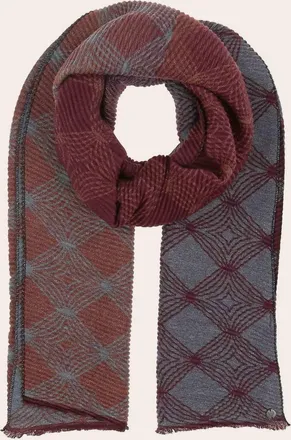 Fraas Womens Geo Metallic Plisse Scarf In Denim Dust