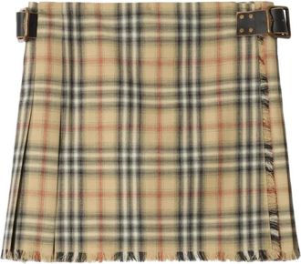 Burberry W Day Skirts - Dames - Korte rokken - Beige - 2XS - Katoen - Rokken