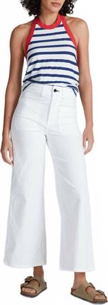 ASKK NY Cropped Sailor Twill Pants In White/ivory