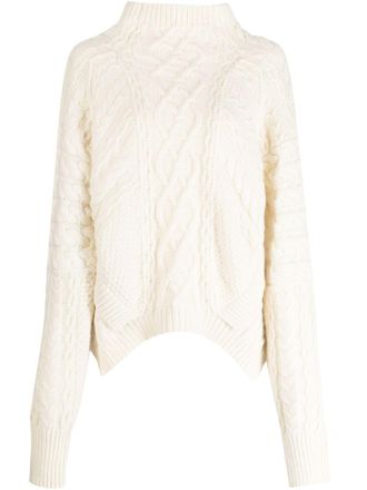 Erdem cable-knit wool jumper - White