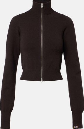 Extreme Cashmere N&deg;302 Lemon cashmere-blend zip-up cardigan
