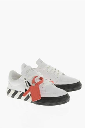 Off-white Low-Top VULCANIZED Cotton Sneakers with Contrasting Monogram size 35