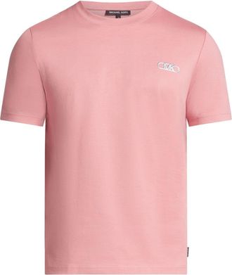 Michael Kors logo-embroidered cotton T-shirt - men - Cotton - L - Pink