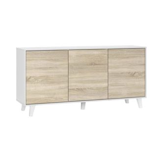 Dmora Aparador efecto madera blanco 154x41h75 cm