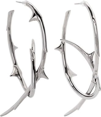 Shaun Leane Rose Thorn Statement hoop earrings - Argento