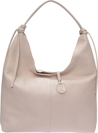 Roberta M Beige Rundleer Tas