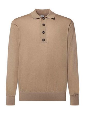 Eleventy Cotton And Cashmere Blend Polo Shirt