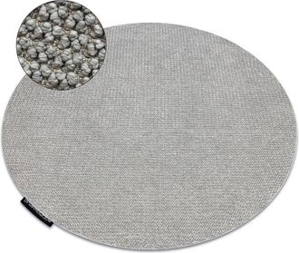 RugsX Carpet CASABLANCA LOOP circle light grey loop, soft grey round 133 cm