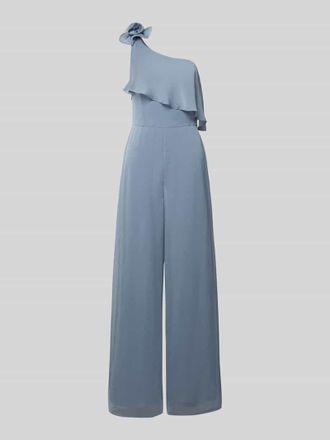 Swing Regular Fit Jumpsuit mit floralem Zierbesatz in Bleu, Gr&ouml;&szlig;e 34