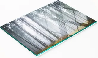 OEM Tablero De Cocina De Vidrio Templado Con Gr&aacute;ficos Decorativos Niebla En El Bosque 80x52 Cm