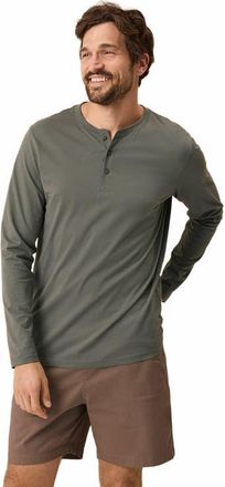 Pact Organic Cotton Softspun Long Sleeve Henley in Castor Grey at Nordstrom, Size Xx-Large
