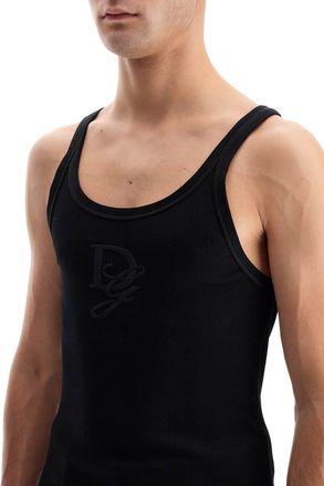 Dolce & Gabbana Mens Black Cotton Tank Top - Size EU 48 (Mens)