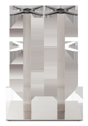 Netfurniture Rectangular stainless steel table base - Twin 1050 mm in Silver