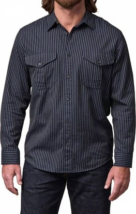 Filson Lightweight Alaskan Guide Shirt In Indigo Ticking Stripe