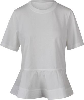 Jovonna London T-shirt met uitlopende zoom - Dames - T-shirts - Wit - L - Tops