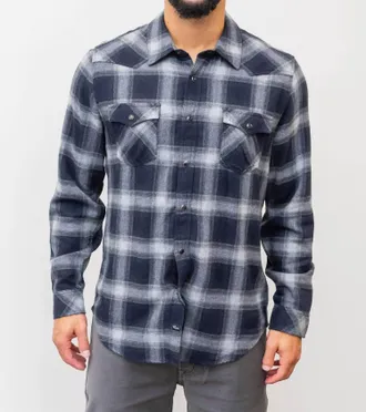 Rails Roy Plaid Shirt In Silver Midnight