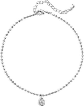 Lili Claspe Mini Cleo Pear Anklet in Silver at Nordstrom