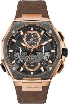 Bulova Series X Special Edition Leather Strap Watch, 45mm in Black/Brown at Nordstrom