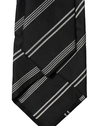 Dolce & Gabbana Striped Silk Necktie - Black