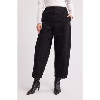 Topshop Balloon Cotton Twill Pants in Black at Nordstrom Rack, Size 4 Us (Fits Like 0-2) Uk