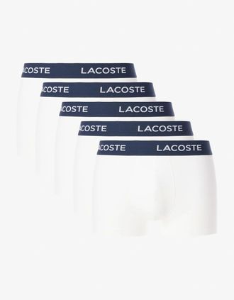 Lacoste Mens Lacoste 5-Pack Mens Trunks - White 001 - Size: 35/34/32