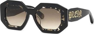 Philipp Plein Philipp Plein Sunglasses Geometric Full Rim, Black Frame And Green Gradient Lens Spp098M0700