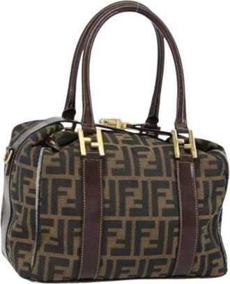 Fendi Pre-owned Handbags, female, Brown, Size: ONE SIZE Pre-owned Canvas Handbag