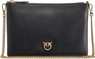 Pinko Borsa a tracolla flat - Dames - Schoudertassen - Zwart - ONE Size - Leer - Tassen
