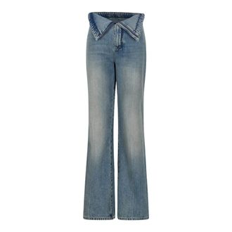 Alexander McQueen Flared Jeans - Dames - Jeans - Blauw - Maat: W26 Katoen