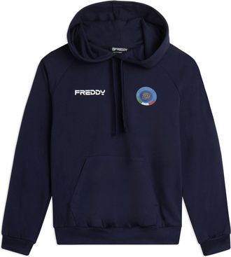 Freddy Felpa Unisex con Cappuccio e Maxi Logo FGI sul retro