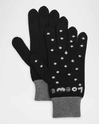 Loewe Wool-Blend Logo Woven Gloves