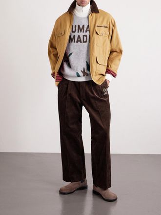 Human Made Hunting Corduroy-Trimmed Padded Cotton-Canvas Jacket