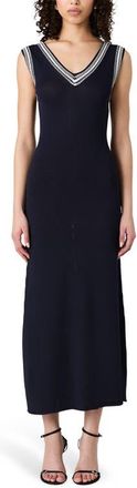 French Connection Sage Sleeveless Maxi Sweater Dress in Navy-Summer White at Nordstrom, Size X-Large