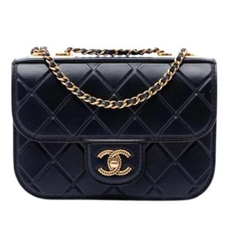 Chanel Pre-owned Vintage Quilted Crossbody Bag - Dames - Pre-owned - Zwart - Maat: ONE Size Leer