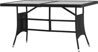 vidaXL Garden Table Black 140x80x74 cm Poly Rattan vidaXL