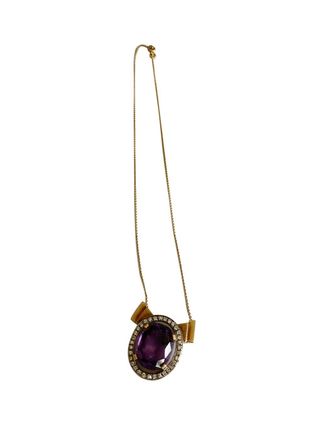 Bespoke Oval Amethyst Pendant Necklace Size M
