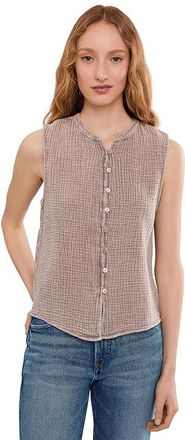 Splendid Ava Gauze Button Tank Top Womens Clothing Light Wicker : XS (Womens 0-2), Cotton