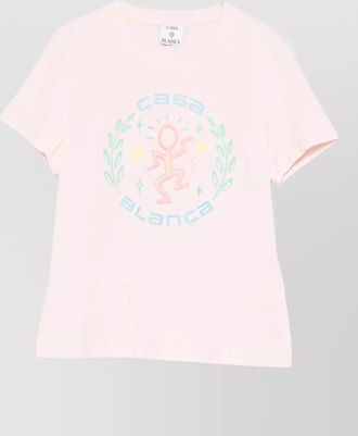 Casablanca organic cotton fitted short-sleeve printed t-shirt