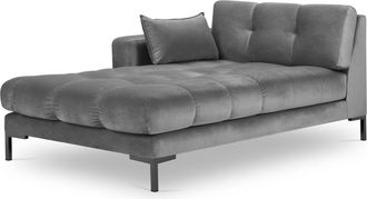 BLOOMINGLOFT Chaiselongue Mamaia Ii Samt mit Armlehne links